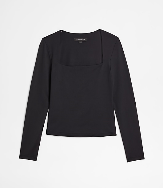 Petite LOFT Versa 360 Knit Square Neck Top