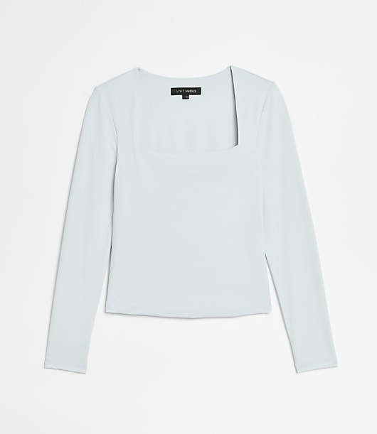 Petite LOFT Versa 360 Knit Square Neck Top