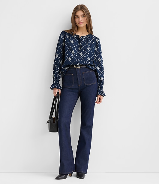 Bouquet Ruffle Cuff Blouse