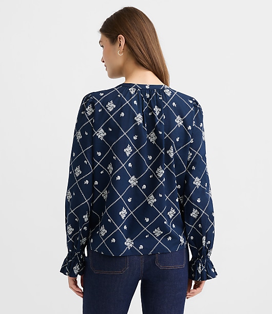 Bouquet Ruffle Cuff Blouse