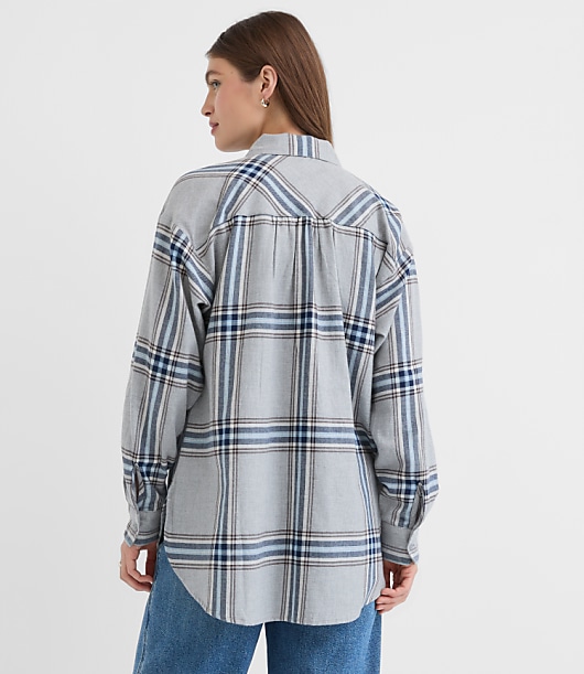 Plaid Flannel Everyday Oversized Tunic Shirt