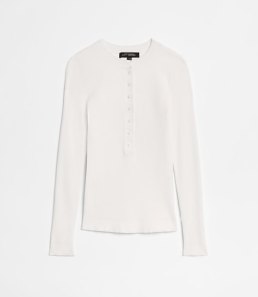 LOFT Versa Ribbed Henley Sweater