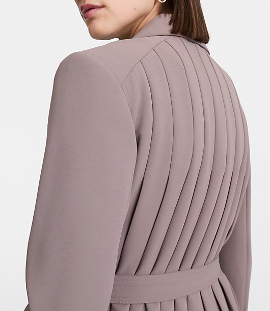LOFT Versa Crepe Drape Back Pleated Belted Blazer