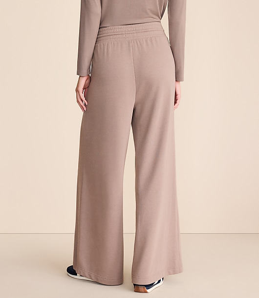 Lou & Grey Cozy Cotton Pleated Wide Leg Pants