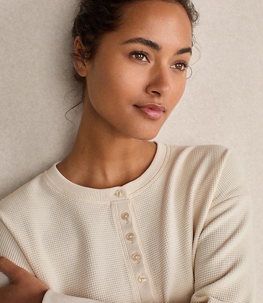 Haven Well Within Organic Cotton Waffle Henley