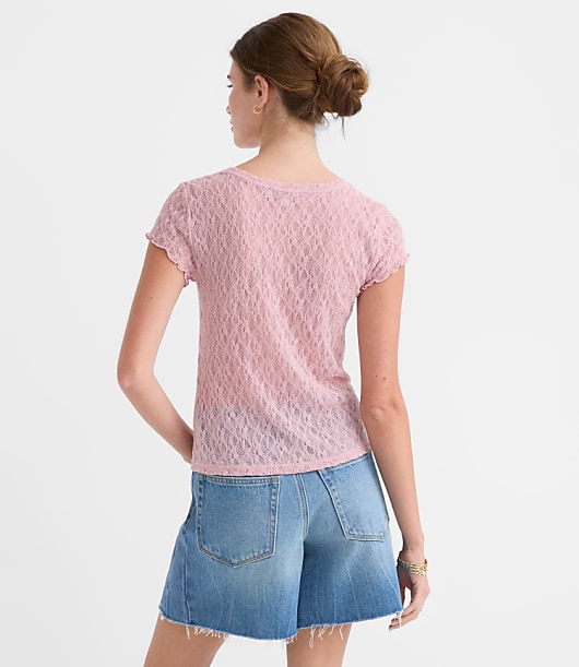 Lace Cap Sleeve Tee