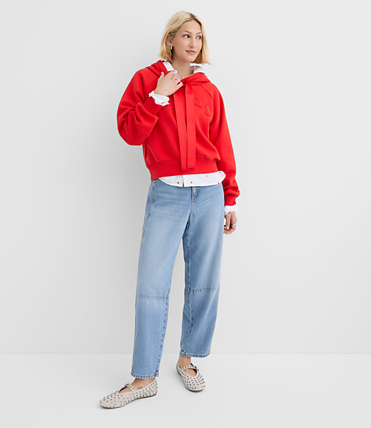 Heart Embroidered Hoodie