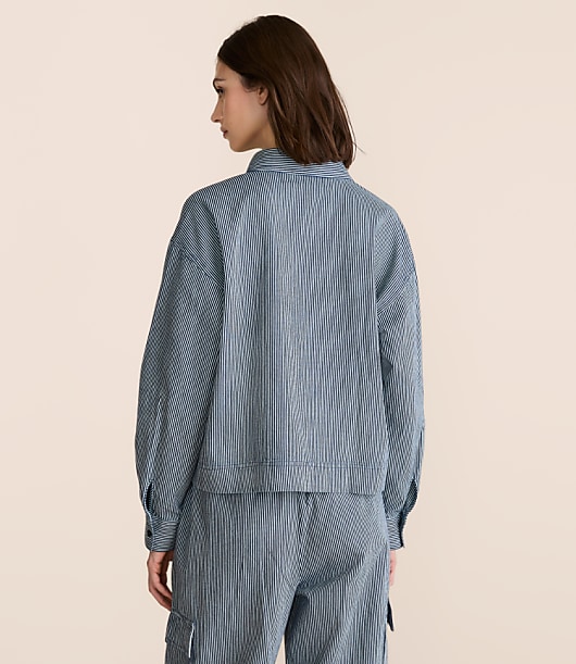 Lou & Grey Striped Pocket Popover Top