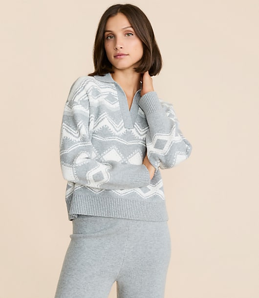 Lou & Grey Geo Polo Sweater