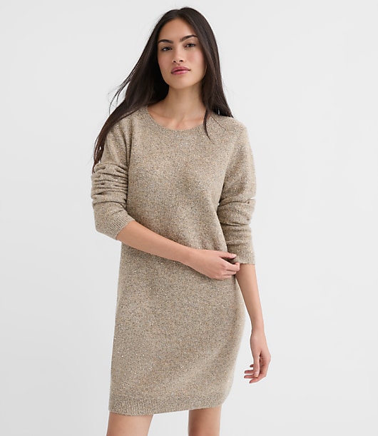 Petite Sequin Mini Sweater Dress