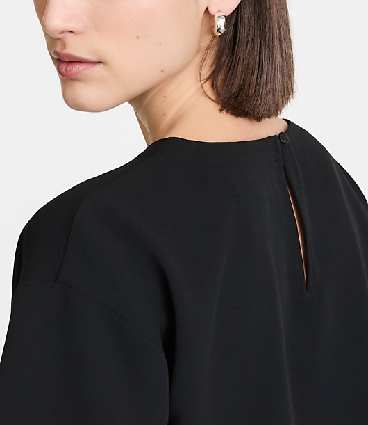 Petite LOFT Versa Crepe Drape Relaxed Tee