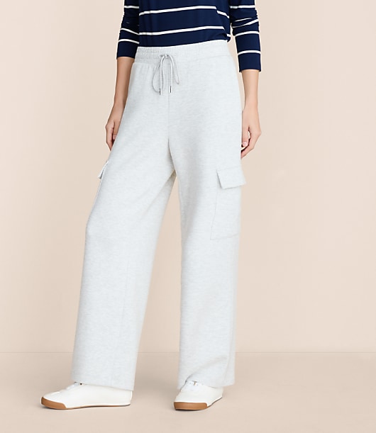 Petite Lou & Grey Heathered Scubasoft Straight Leg Cargo Pants