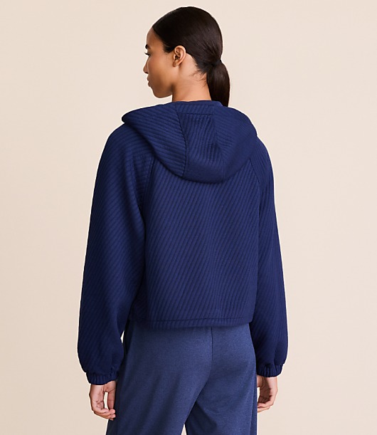 Lou & Grey Quilted Jacquard Zip Hoodie
