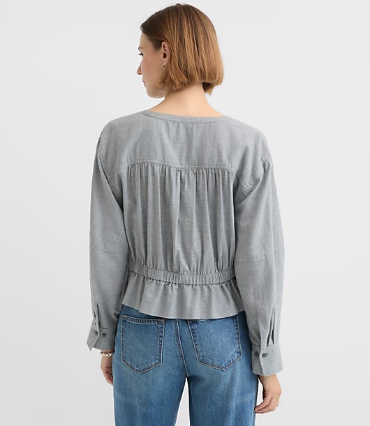 Twill Safari Peplum Top