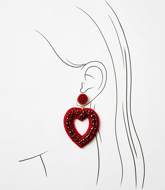 Heart Drop Statement Earrings
