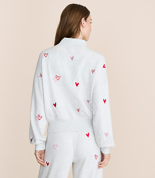 Lou & Grey Heart Cozy Cotton Mock Neck Sweatshirt