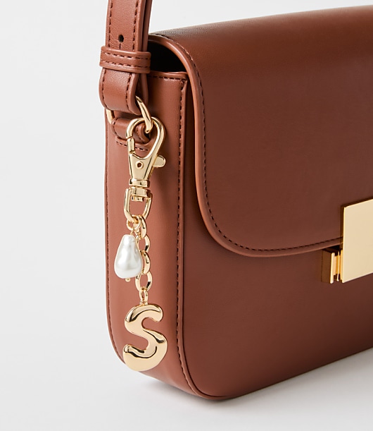 Pearlized Bubble Letter Initial Bag Charm