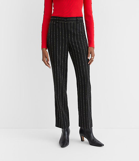 Tall Parker Straight Pants in Brushed Pinstripe