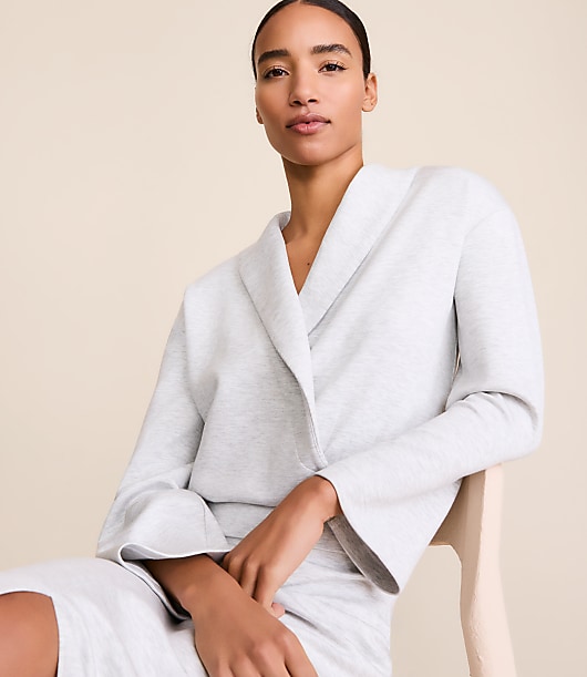 Petite Lou & Grey Heathered Scubasoft Wrap Top