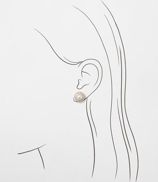 Pearlized Crystal Stud Earrings