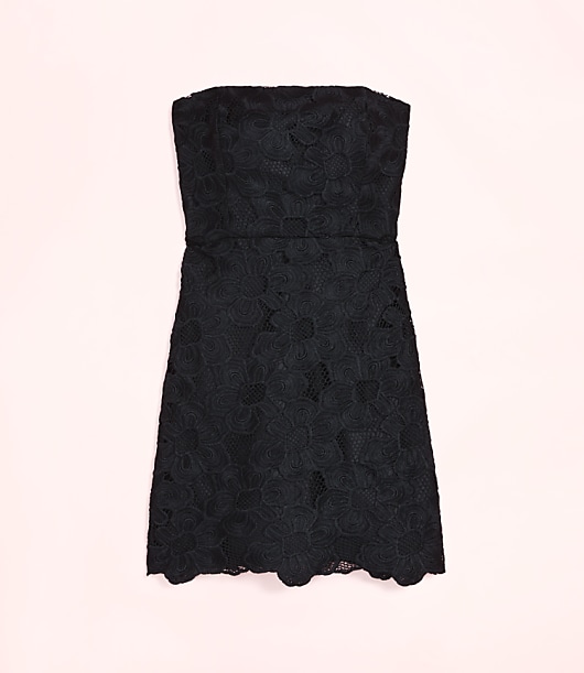 Lately Floral Lace Strapless Mini Dress