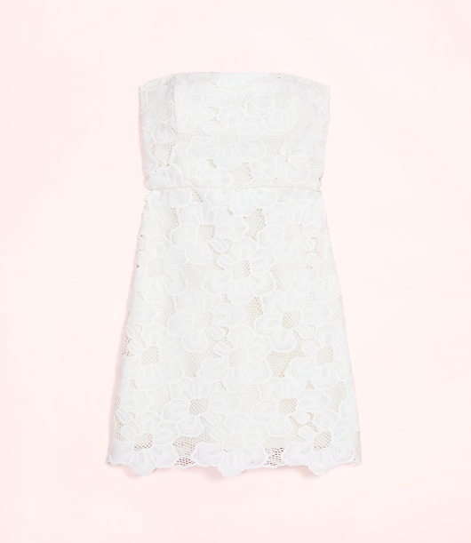 Lately Floral Lace Strapless Mini Dress