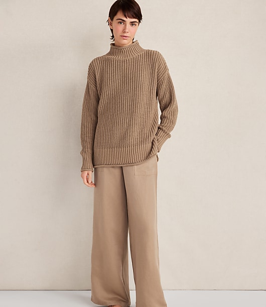 Haven Well Within Organic Cotton Roll Neck Sweater - Natural