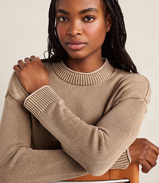 Haven Well Within Organic Cotton Stripe Roll Neck Sweater