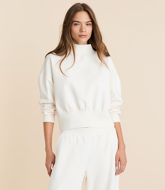 Lou & Grey Elite Fleece Mock Neck Sweatshirt
