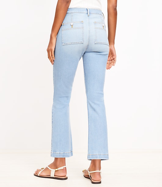 Tall Patch Pocket Kick Crop Jeans in Bright Vintage Wash