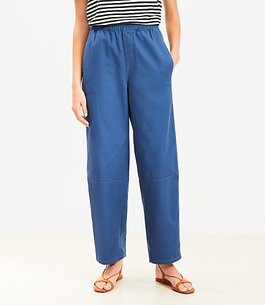 Pull On Barrel Pants in Twill