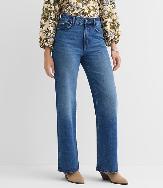 Petite High Rise Wide Leg Jeans in Vintage Dark Wash