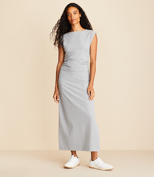 Lou & Grey Heathered Softened Boatneck Maxi Dress