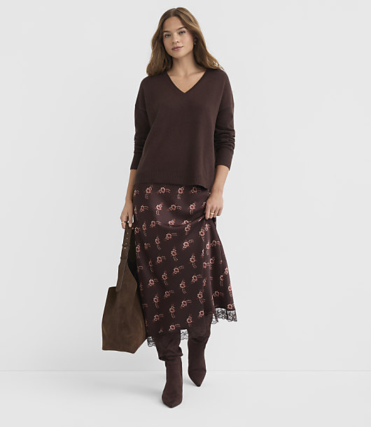 Petite V-Neck Relaxed Everyday Sweater