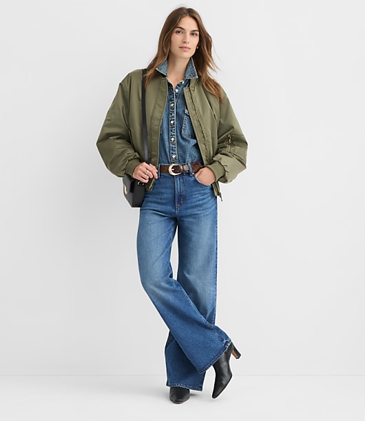 Petite Twill Bomber Jacket