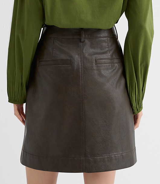 Distressed Faux Leather Pocket Mini Skirt