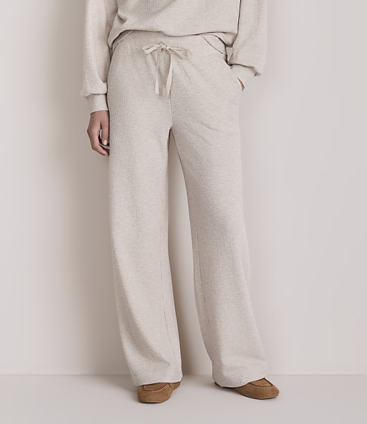 Lou & Grey Heathered Upstate Waffle Wide Leg Pants