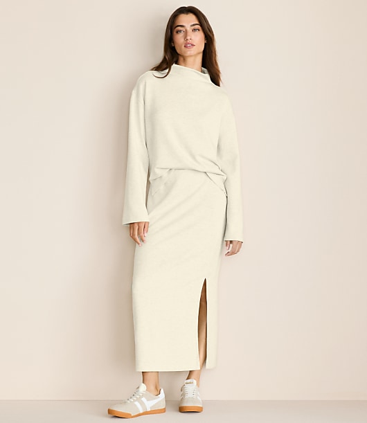 Lou & Grey Heathered Scubasoft Column Maxi Skirt