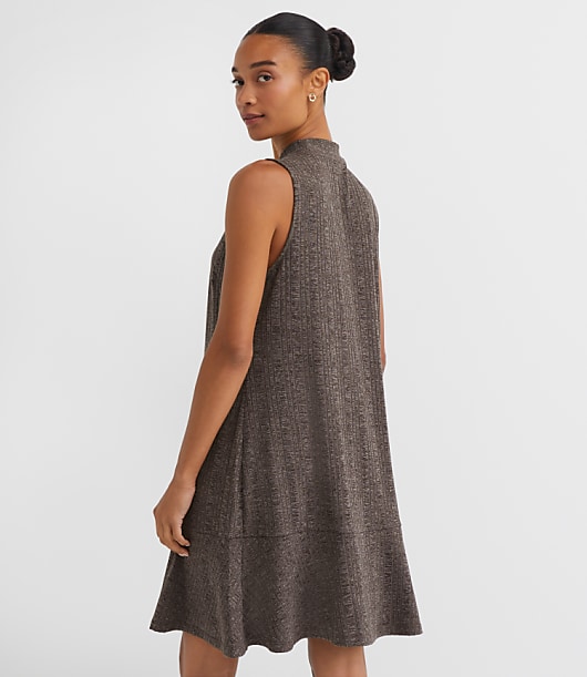 Mock Neck Flounce Mini Dress