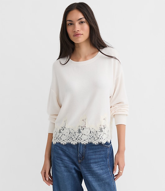 Floral Lace Hem Top