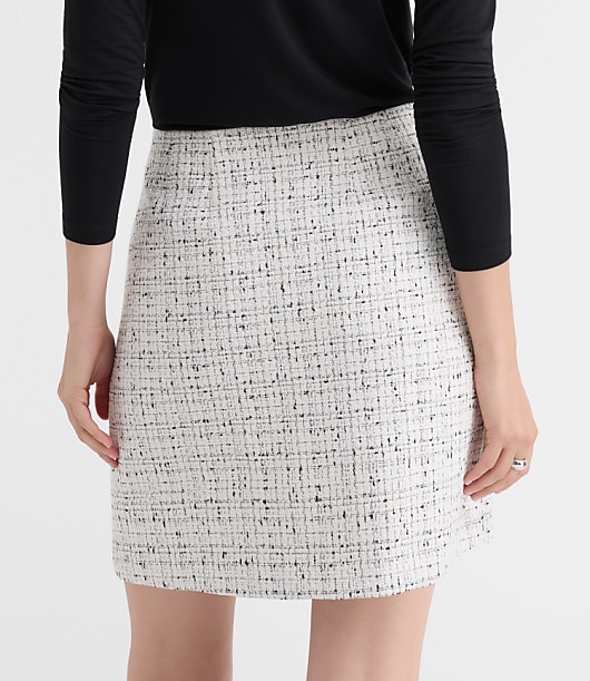 Tall Tweed Mini Patch Pocket Skirt