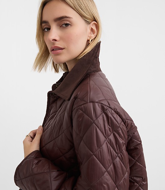 Petite Quilted Puffer Barn Jacket