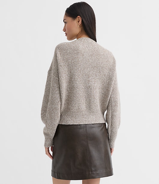 Petite Angled Ribbed V-Neck Sweater