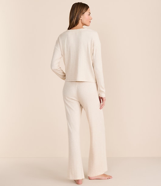 Lou & Grey Heathered Cozy Ribbed Pajama Set