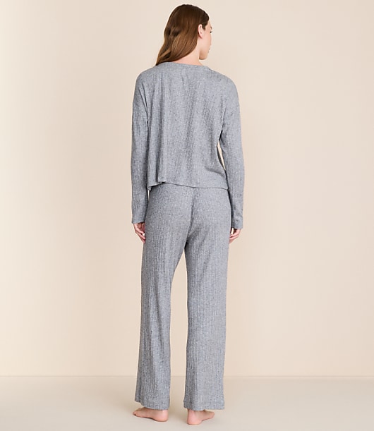 Lou & Grey Heathered Cozy Ribbed Pajama Set