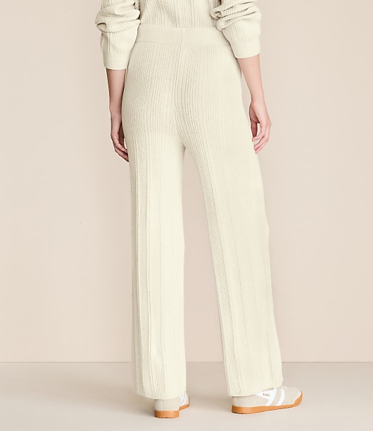 Petite Lou & Grey Heathered Ribbed Wide Leg Sweater Pants