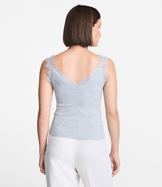LOFT Versa Lace Trim V-Neck Tank Top