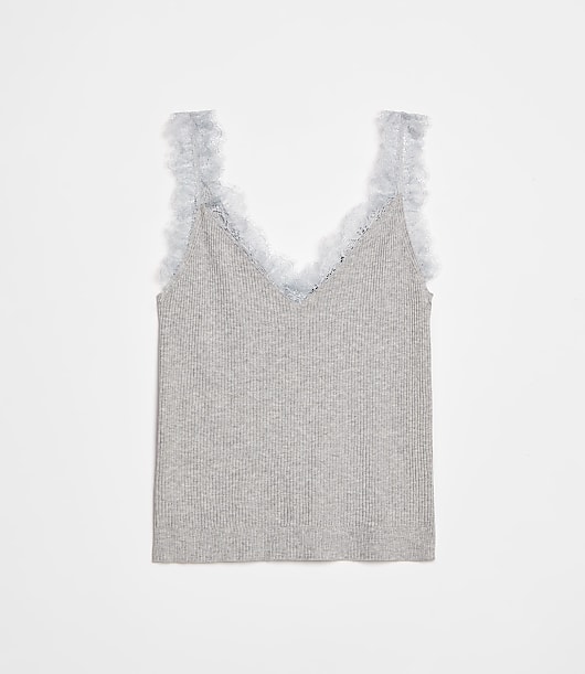 LOFT Versa Lace Trim V-Neck Tank Top