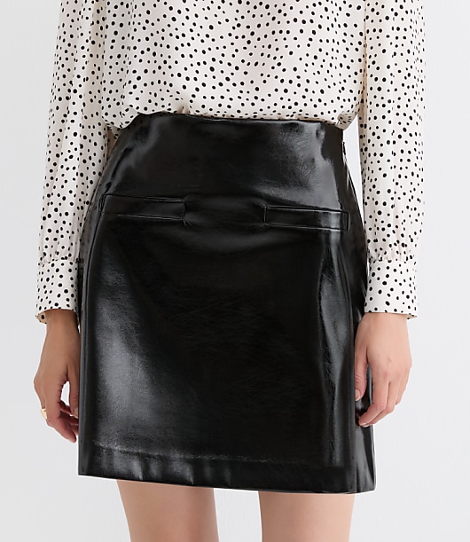 Petite Faux Leather Mini Skirt