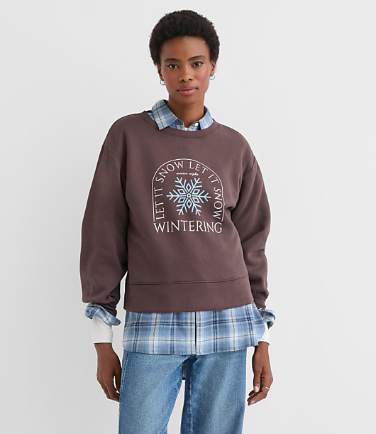 Let It Snow Terry Puff Sleeve Sweatshirt